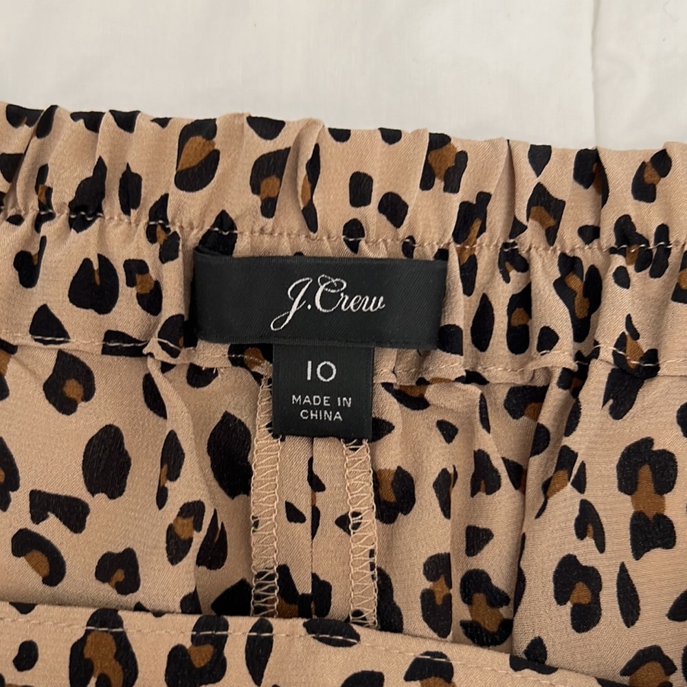 J. Crew Harvey 100% Silk Leopard Print Cropped Pull On Pants - Picture 4 of 7